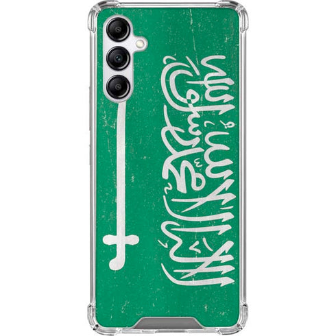 Saudi Arabia Flag Distressed Galaxy A15 5G Clear Case